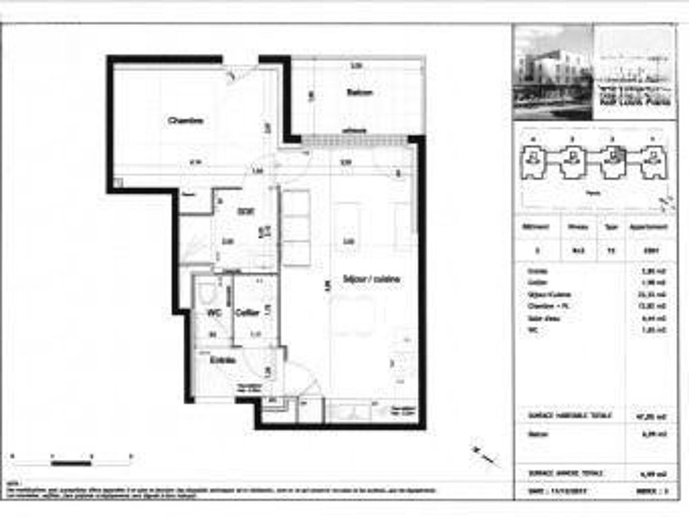 Location Appartement Beau 2P meublé 47m² Toulouse