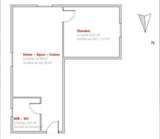  Appartement � louer 2 pi�ces 35 m�