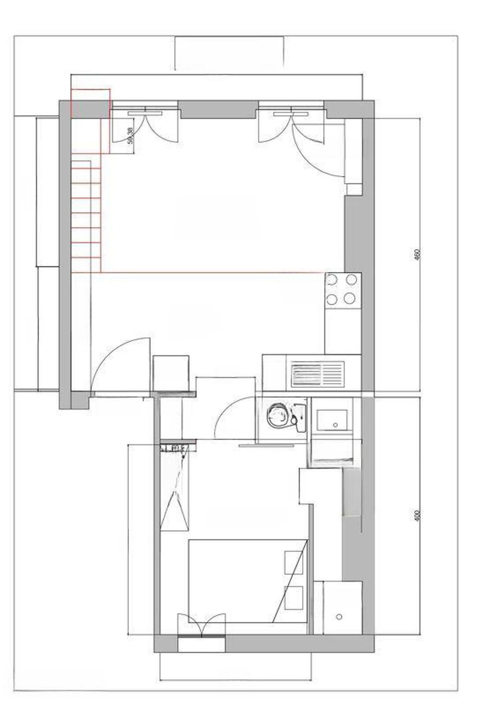Location Appartement Beau T2 bis meublé,traversant 35m²+ 10m² mezzanine Bordeaux