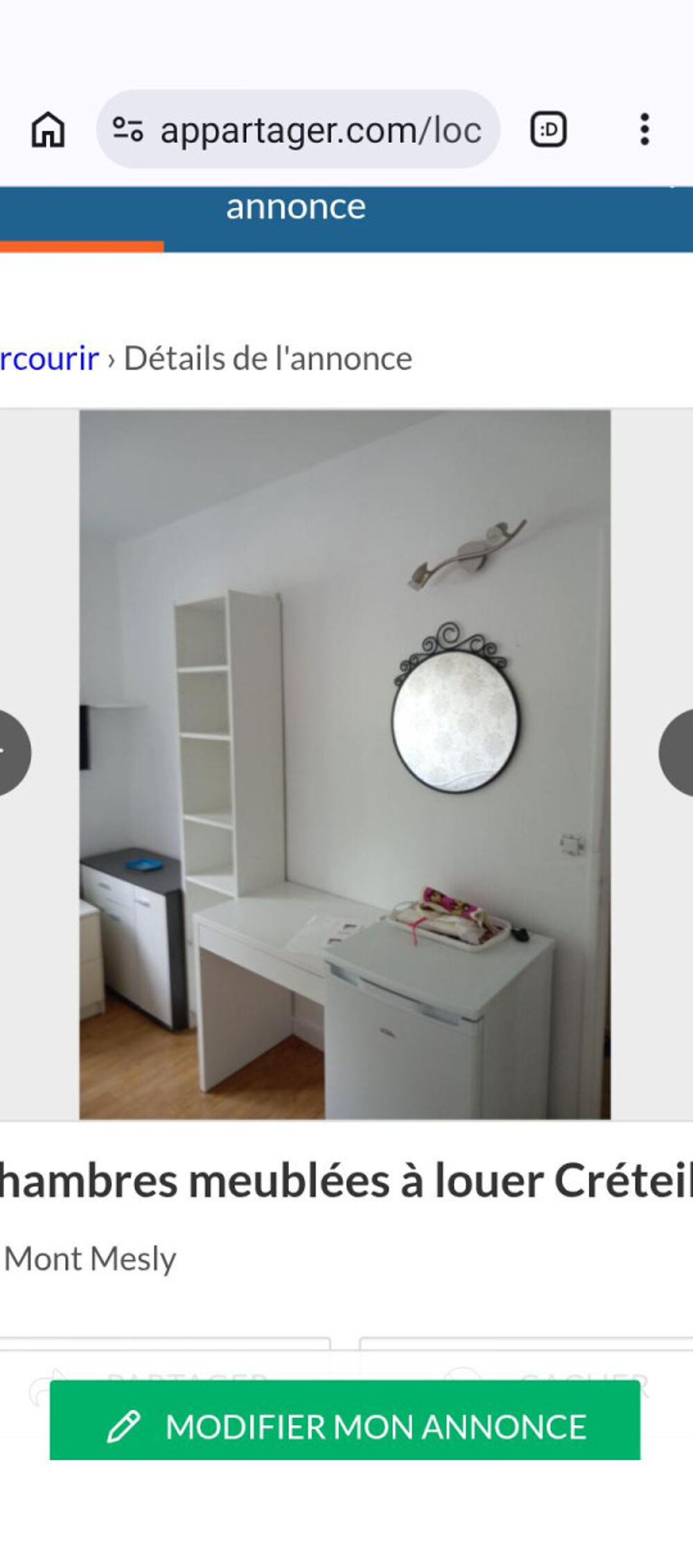 Location Appartement Chambre tout confort au calme Créteil