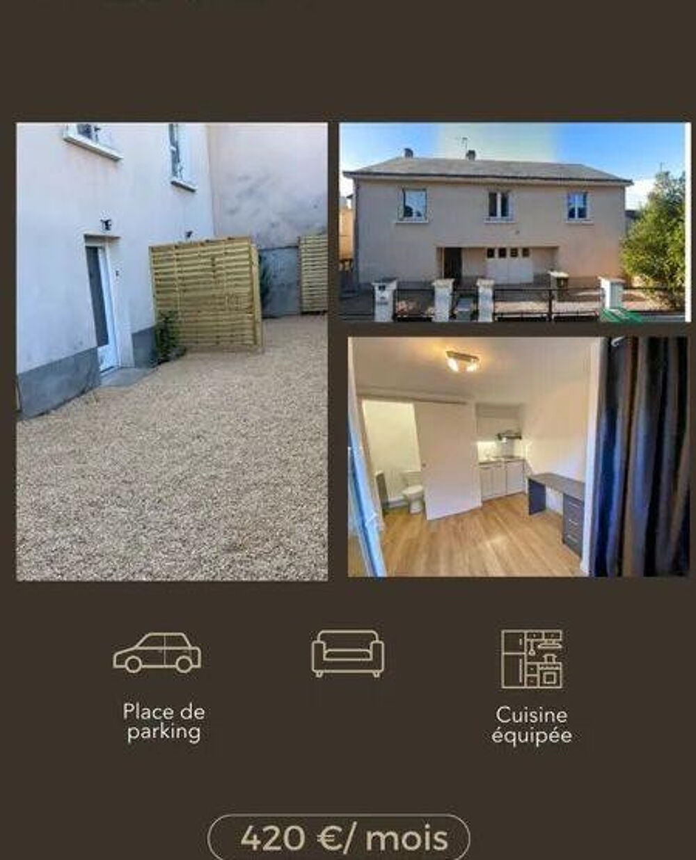 Location Appartement Studio avec extérieur privatif Chemin des Chalets Angers
