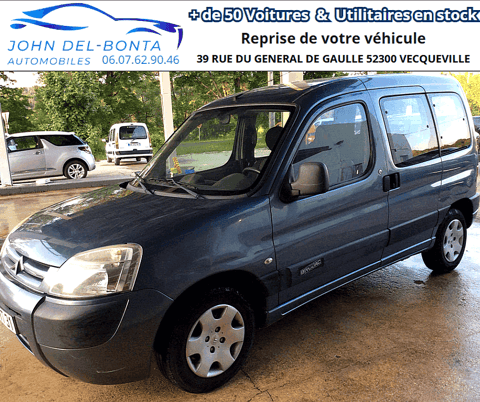 Berlingo 1.4i 75cv BIVOUAC 1ERE MAIN CRITAIR 2 GRIS FONCE 2007 occasion 52300 Vecqueville