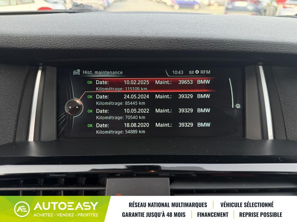 X4 XDRIVE 20DA 190CH XLINE / SUIVI BMW 2015 occasion 24750 Boulazac Isle Manoire