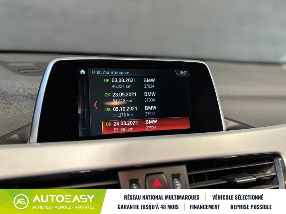 X1 sDrive16dA 116 ch Business Design boite auto / Historique d' 2019 occasion 29850 GOUESNOU