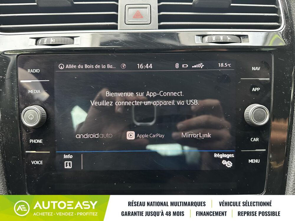 Golf 1.5 TSI 130ch Carat 1&egrave;re main - Entretien VW - Carplay - R&eacute;g 2018 occasion 44470 Carquefou
