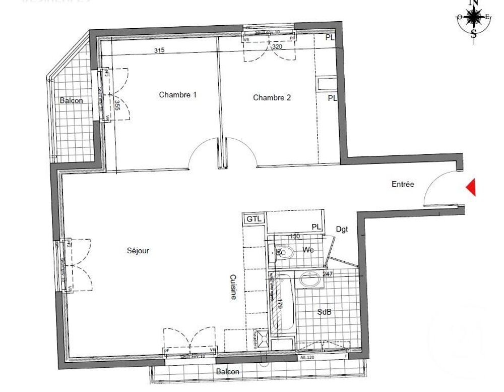 vente Appartement - 3 pice(s) - 65 m Thiais (94320)