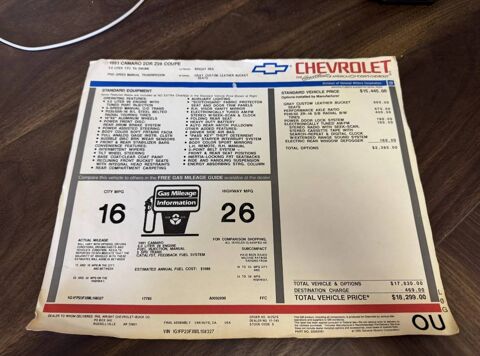 Chevrolet Camaro 1991 1991 occasion Lyon 69002