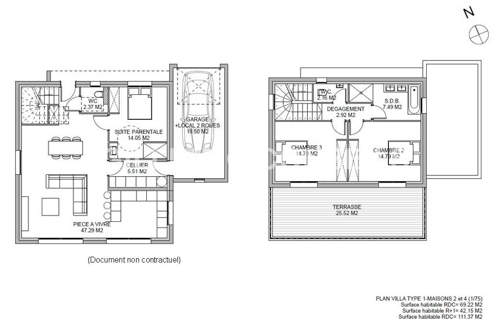 Maisons neuves T4 de style moderne