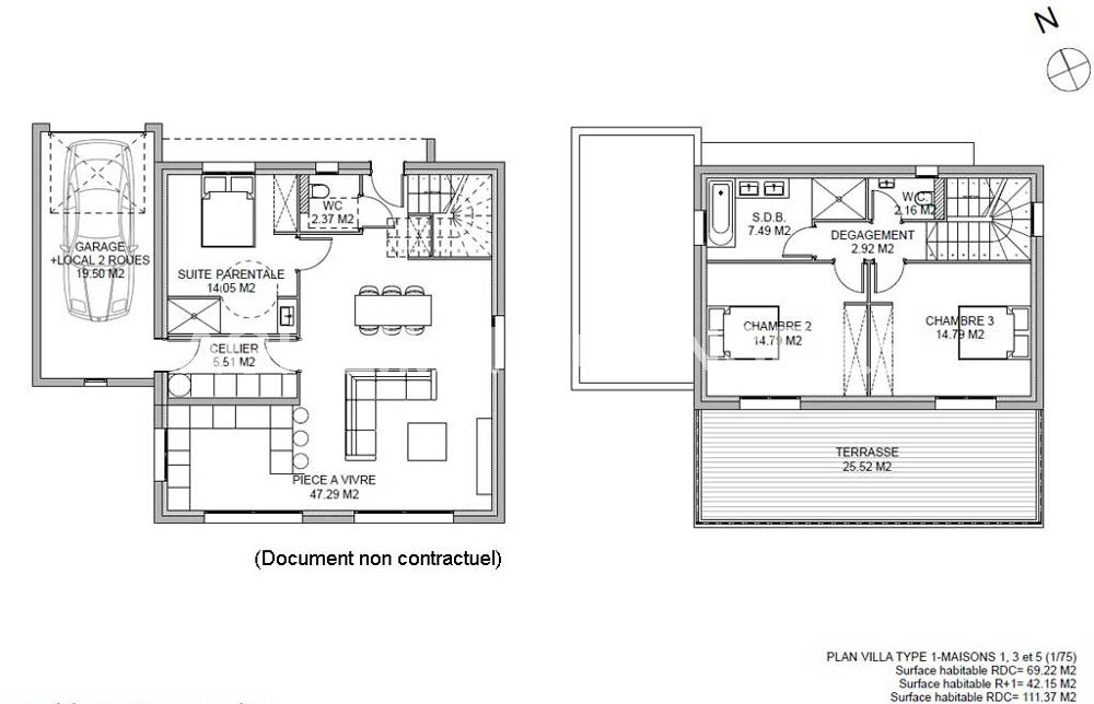 Maisons neuves T4 de style moderne