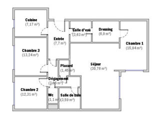  Appartement � vendre 4 pi�ces 107 m�