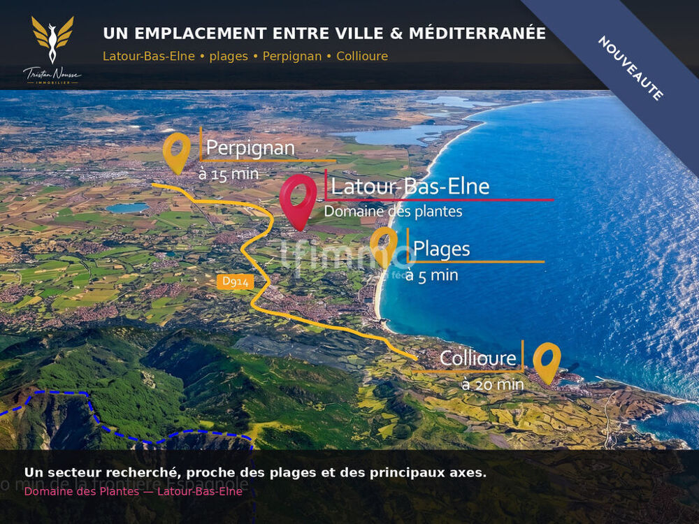 Vente Terrain Terrain viabilisé 505 m² - libre de constructeur - 4 faces Latour-bas-elne