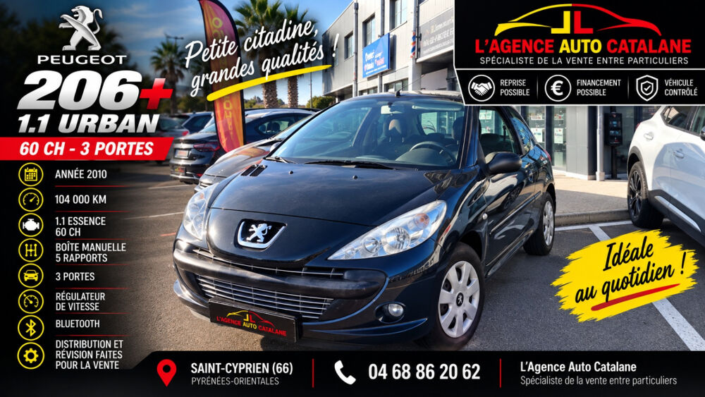 206 + 1.1e 60ch Urban 2010 occasion 66750 Saint-Cyprien