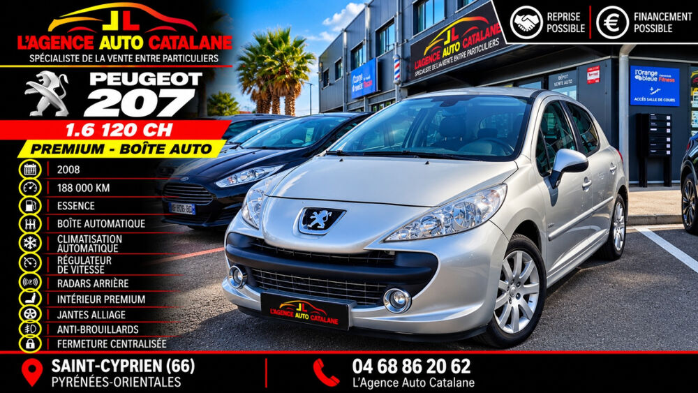 207 1.6 120ch Premium A 2008 occasion 66750 Saint-Cyprien
