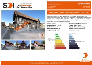 Vente Maison SERMERSHEIM - MAISON 124M² SUR 1,65 ARES AVEC COUR + PKG - SERMERSHEIM Sermersheim