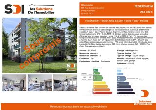 Vente Appartement FEGERSHEIM - T4/82M² AVEC BALCON + CAVE + GGE + PISCINE - FEGERSHEIM Fegersheim