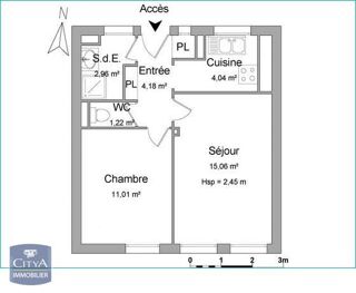  Appartement à louer 2 pièces 38 m²
