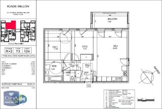  Appartement à louer 3 pièces 60 m²
