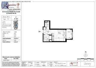  Appartement � louer 1 pi�ce 27 m�