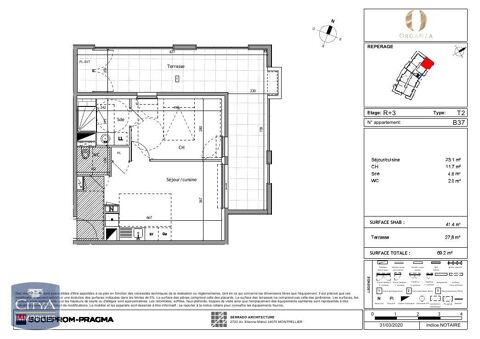  Appartement  louer 2 pices 41 m