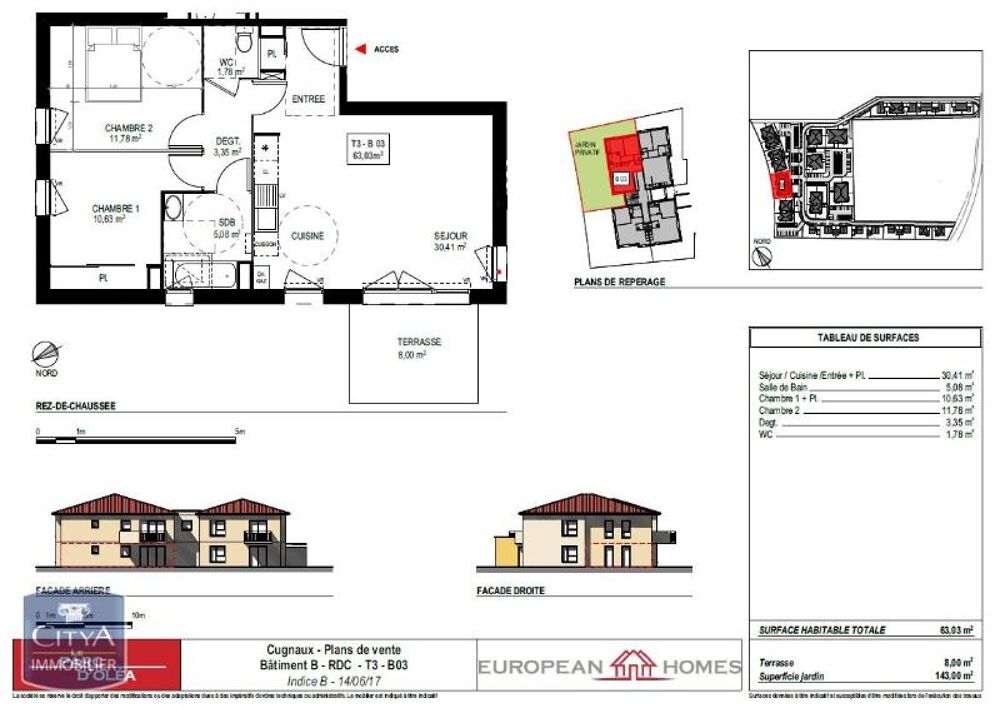 location Appartement - 3 pièce(s) - 63 m² Cugnaux (31270)