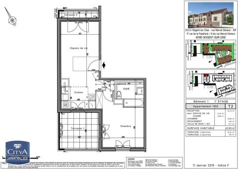  Appartement � louer 2 pi�ces 43 m�