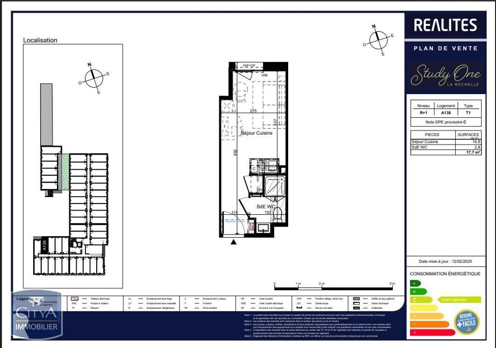 location Appartement - 1 pièce(s) - 18 m² La Rochelle (17000)