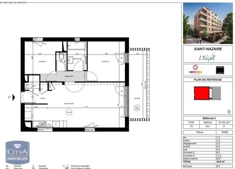  Appartement  louer 3 pices 64 m