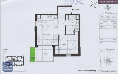  Appartement  louer 2 pices 45 m