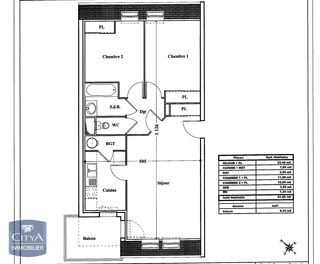  Appartement à louer 3 pièces 62 m²