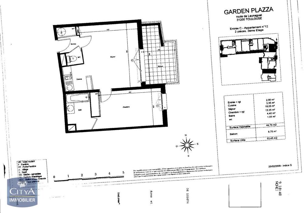 location Appartement - 2 pièce(s) - 45 m² Toulouse (31200)