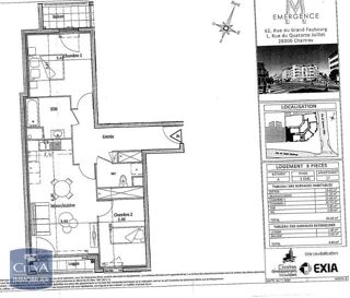  Appartement à louer 3 pièces 63 m²