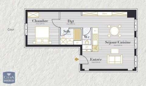  Appartement  louer 2 pices 45 m