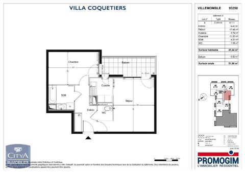  Appartement � louer 2 pi�ces 45 m�