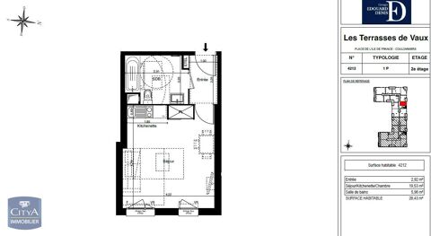   Location Appartement Appartement - 1 pice(s) - 28 m