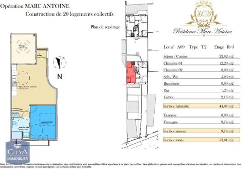  Appartement � louer 2 pi�ces 44 m�