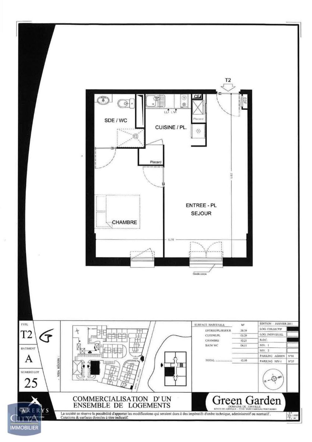 location Appartement - 2 pièce(s) - 42 m² Saint-Fargeau-Ponthierry (77310)