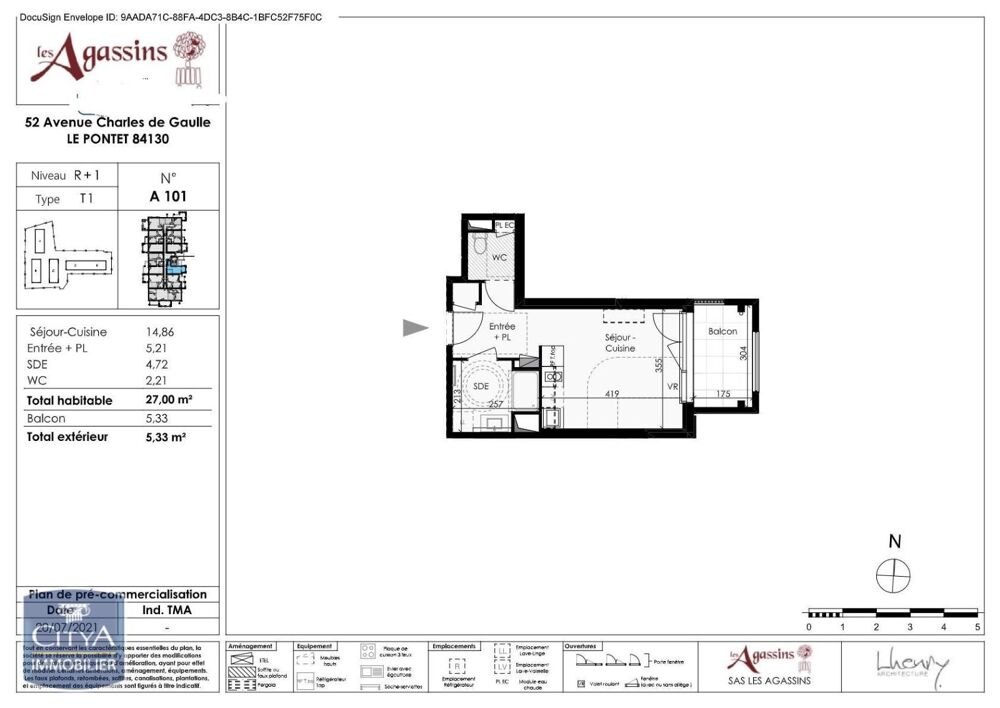 location Appartement - 1 pièce(s) - 27 m² Le Pontet (84130)
