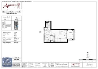  Appartement à louer 1 pièce 27 m²