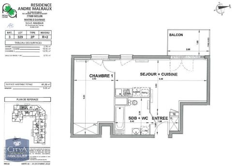  Appartement � louer 2 pi�ces 42 m�