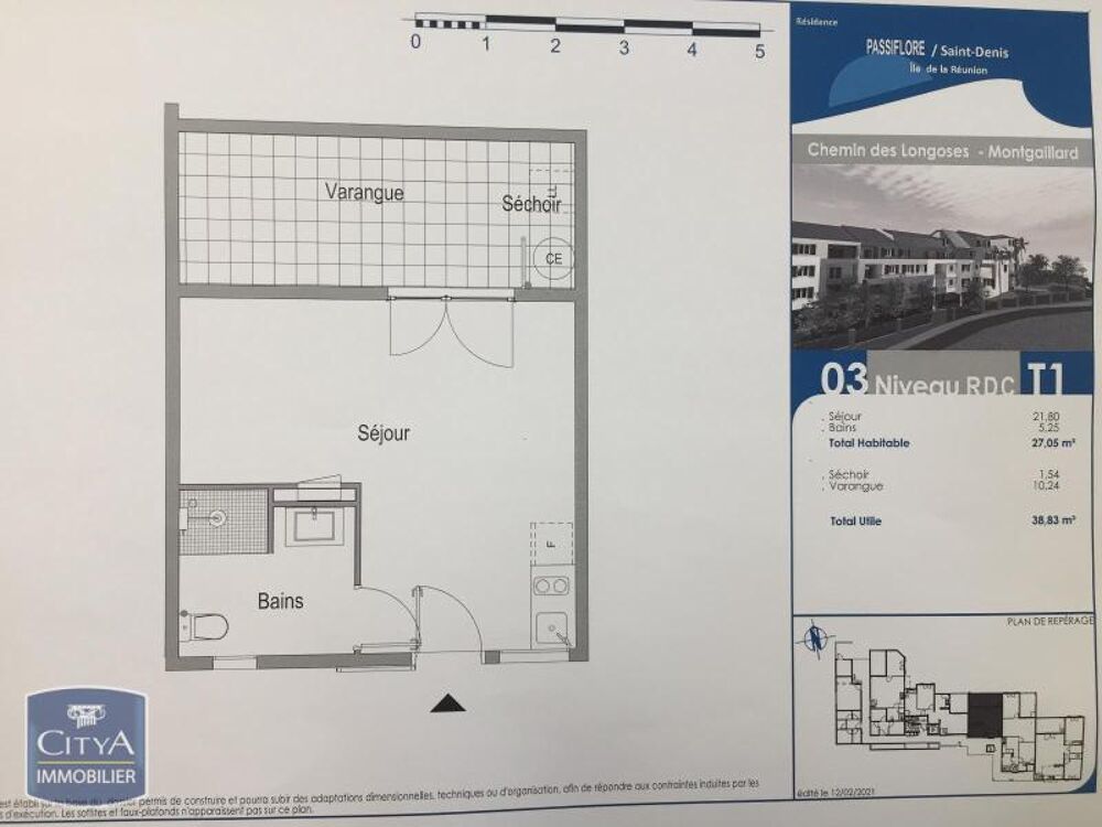 location Appartement - 1 pièce(s) - 27 m² Saint-Denis (97400)