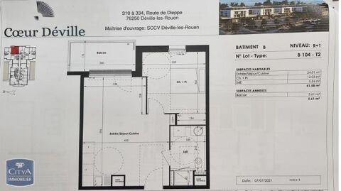  Appartement  louer 2 pices 42 m