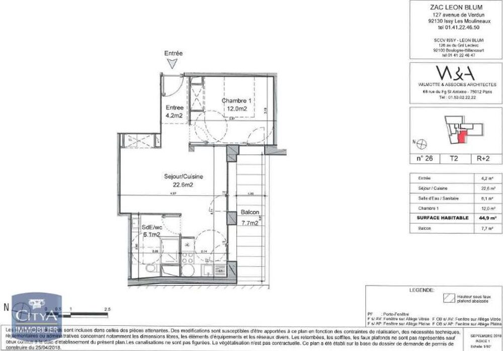 location Appartement - 2 pièce(s) - 45 m² Issy-les-Moulineaux (92130)