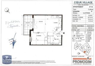  Appartement � louer 2 pi�ces 43 m�