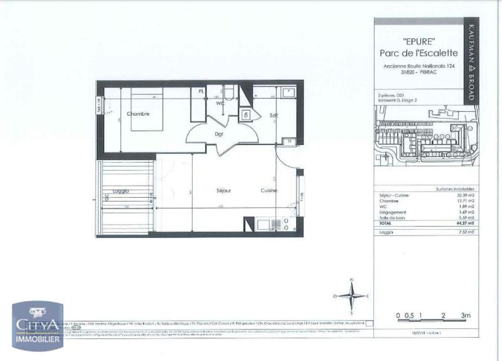 location Appartement - 2 pièce(s) - 44 m² Pibrac (31820)