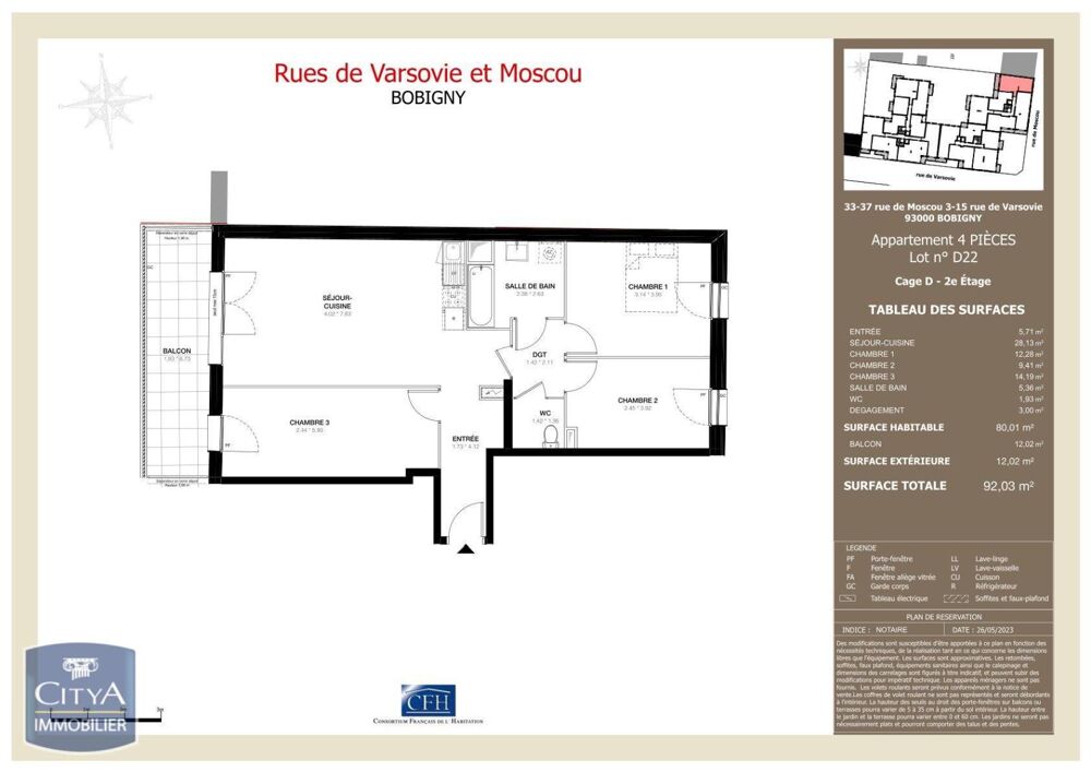 location Appartement - 4 pièce(s) - 80 m² Bobigny (93000)