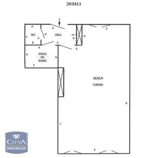  Appartement � louer 1 pi�ce 46 m�