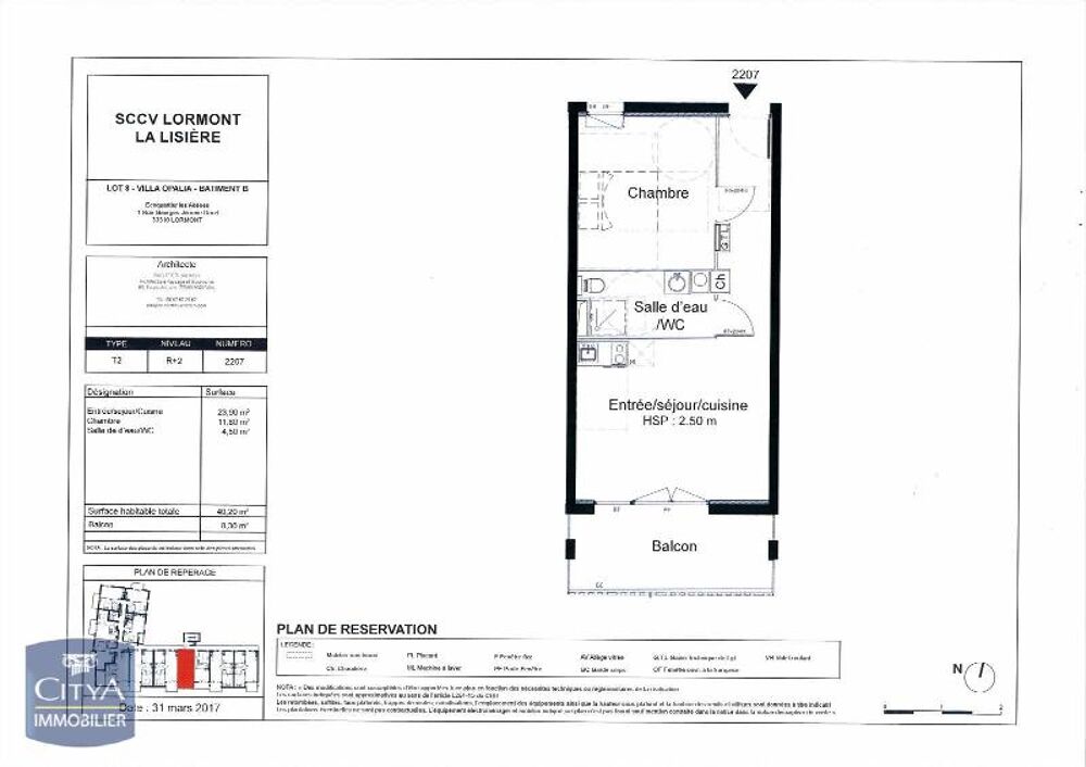 location Appartement - 2 pièce(s) - 40 m² Lormont (33310)