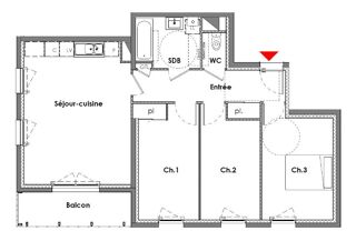  Appartement à louer 4 pièces 74 m²