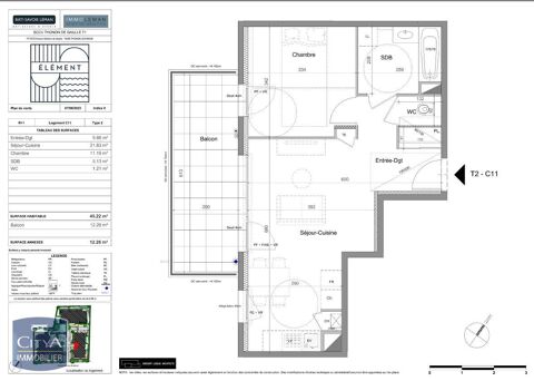 Appartement  louer 2 pices 45 m