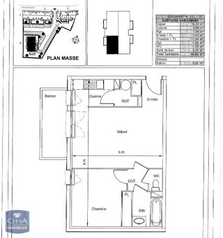  Appartement � louer 2 pi�ces 45 m�